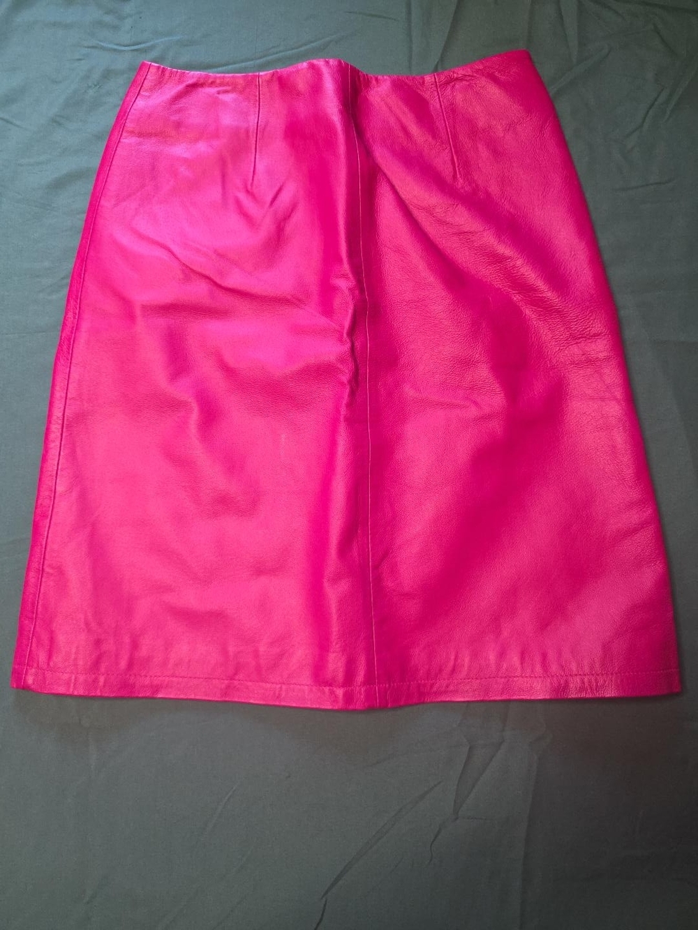 Vintage Newport News Transport News Hot Pink Genuine Leather Pencil Skirt Sz 10